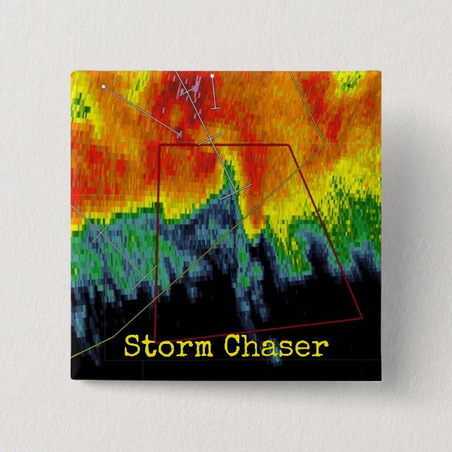 Storm Chaser Radar Image 15 Cm Square Badge (Front)