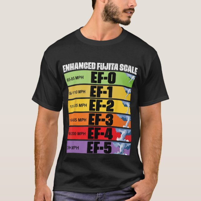 Storm Chasing Enhanced Fujita Scale Tornado Meteor T-Shirt (Front)