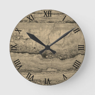 Storm Cloud Grey Granite Round Clock