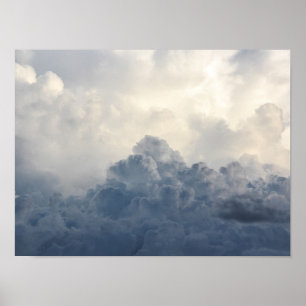 Storm Cloud Heavenly White Clouds In Sky Poster