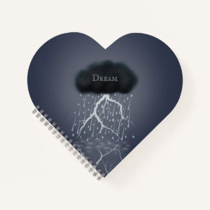 Storm Cloud Lightning & Rain Surreal Personalized Notebook