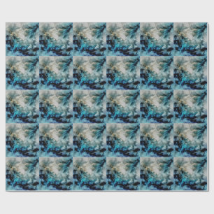 Storm Clouds and Ocean Currents Abstract Art Wrapping Paper