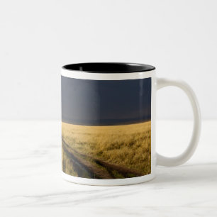 Storm clouds and road across gassy plains of the Two-Tone coffee mug
