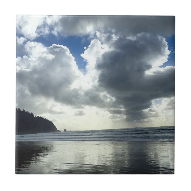 Storm Clouds, Oswald West State Beach, OR Ceramic Tile (Front)