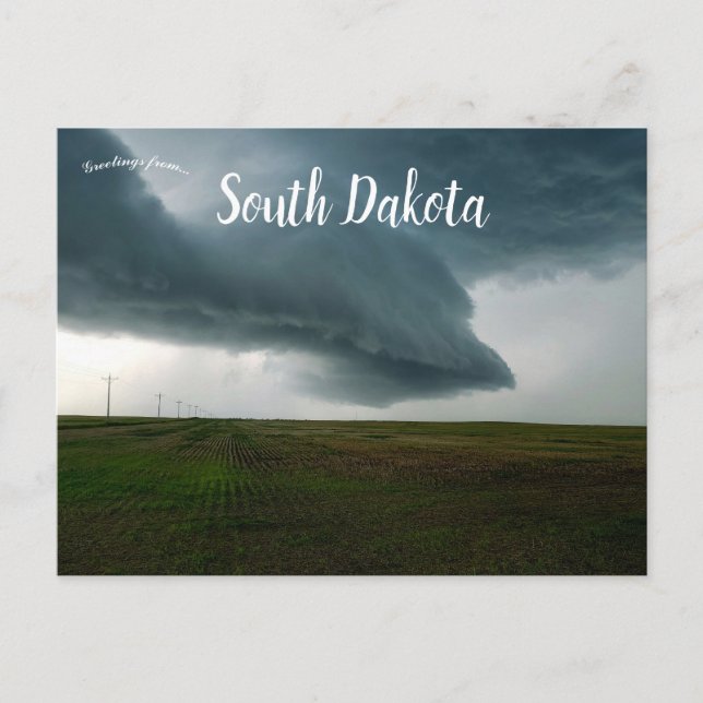 Storm Clouds Over a Field in South Dakota Postcard (Front)
