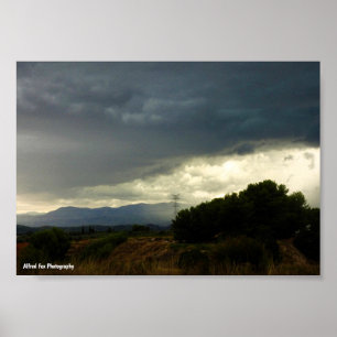 Storm Clouds over Mountaintop Poster