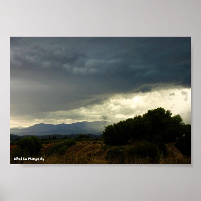 Storm Clouds over Mountaintop Poster (Front)