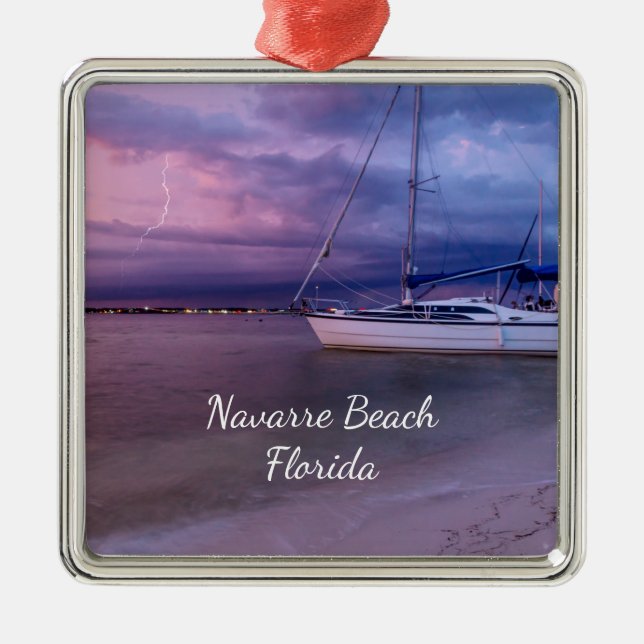 Storm Coming To Navarre Florida Square Ornament (Front)