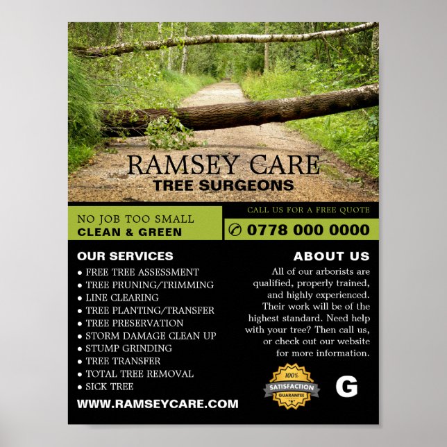 Storm Damage - Tree Surgeon - Arborist Poster (Front)