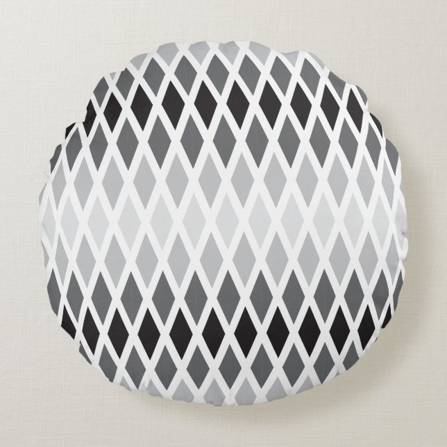 Storm Diamond Ombre Round Cushion (Front)