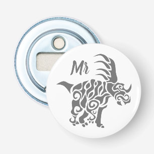 Storm Gray Styracosaurus  with Tribal War Paint Bottle Opener