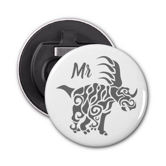 Storm Grey Styracosaurus  with Tribal War Paint Bottle Opener (Front)