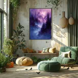 Storm in Lovely Forest Surreal Landscape Poster