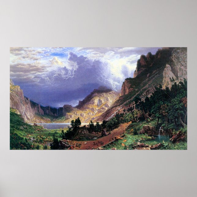 Storm in the Rockies, Mt. Rosalie by Bierstadt Poster (Front)