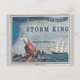 Storm King Clipper Sailing ship Postcard