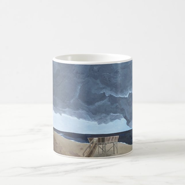 Storm on Beach Coffee Mug (Center)