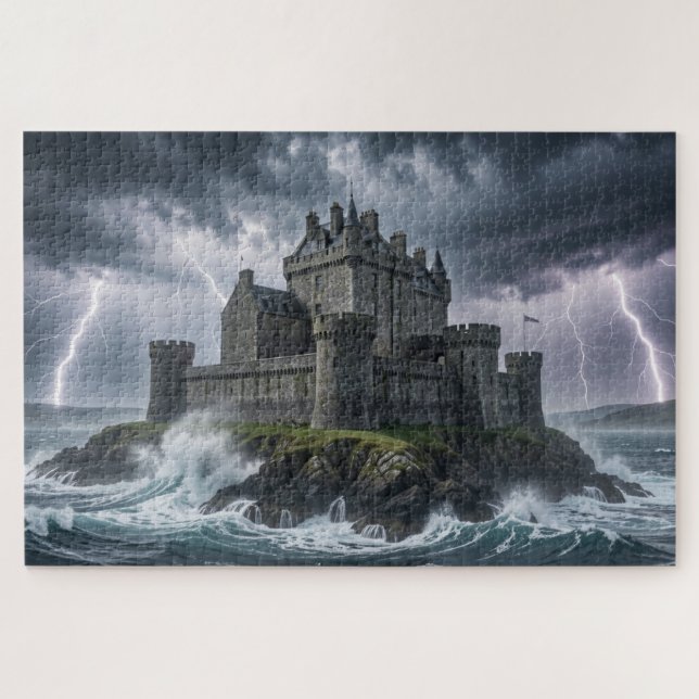 Storm Over Castle Jigsaw Puzzle (Horizontal)