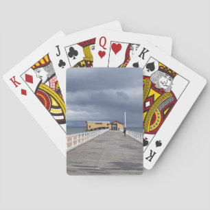 Storm Over Queenscliff Pier Playing Cards