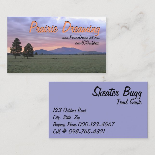 Storm Over The Prairie Outdoor Guide Occupation Business Card (Front/Back)