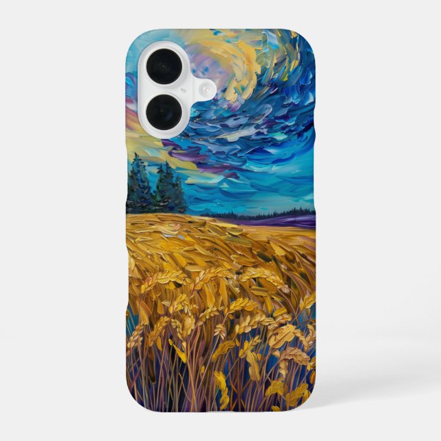 Storm over Wheat Fields iPhone 16 Case (Back)