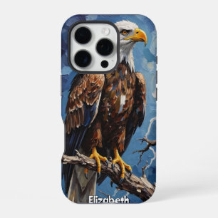 Storm Watch: Eagle on Barren Branch iPhone 16 Pro Case