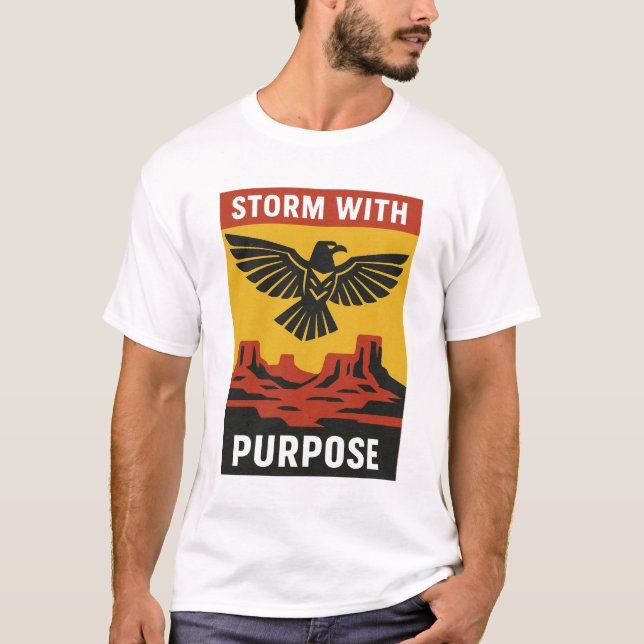 Storm With Desert Falcon T-Shirt (Front)