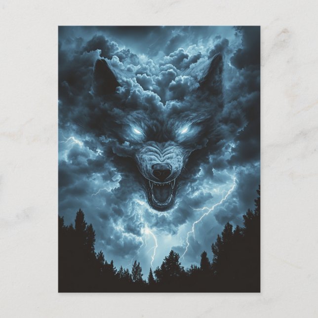 Storm Wolf Spirit Postcard (Front)