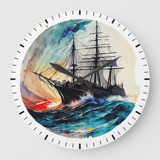 Stormbound Voyage  Large Clock (Front)