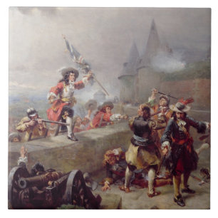 Storming the Battlements (oil on canvas) Ceramic Tile
