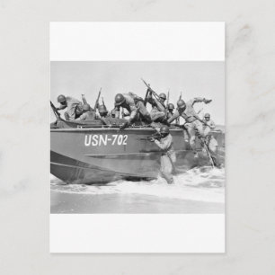 Storming the Beach, 1940s Postcard
