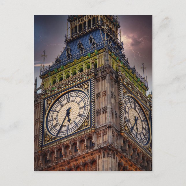 Stormlight Over Big Ben – London Postcard (Front)