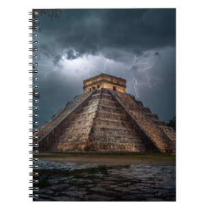 Stormlit Chichen Itza Pyramid Notebook