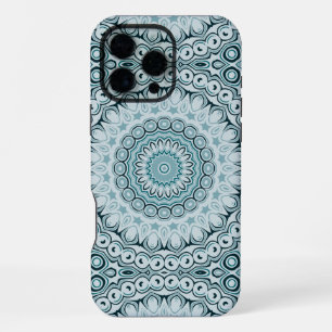 Stormy Blue and Grey Mandala Pattern iPhone 16 Pro Max Case