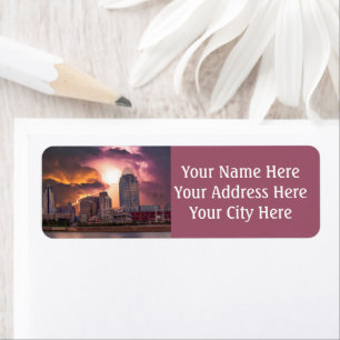 Stormy Cincinnati Great American Ball Park Return Address Label