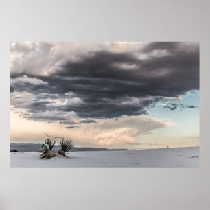Stormy Clouds Over White Sands Poster