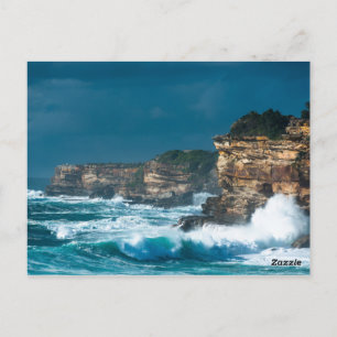 Stormy coastal scenery at Coogee & Bondi, Sydney. Postcard