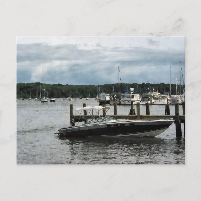 Stormy Day at the Harbour Essex CT Postcard (Front)