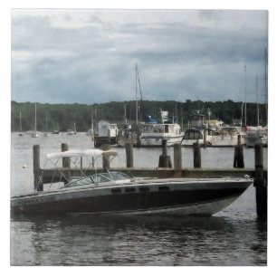 Stormy Day at the Harbour Essex CT Tile