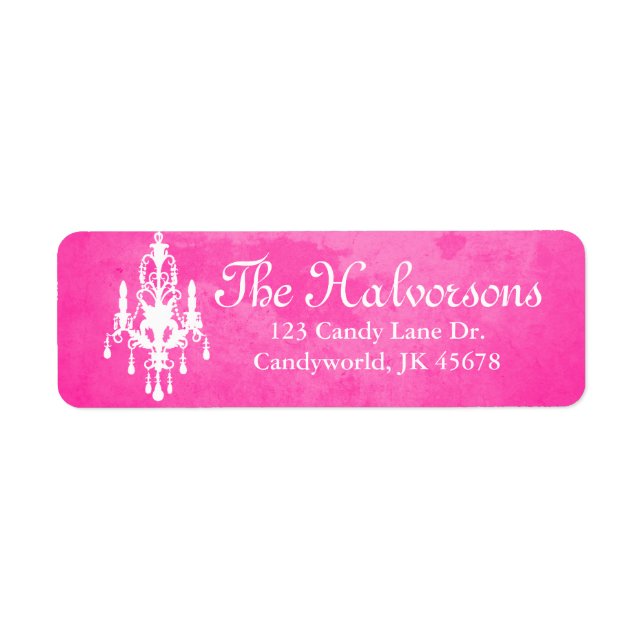 Stormy Day Pink Chandelier Address Labels (Front)