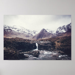 Stormy Fairy Pools Poster