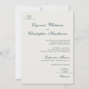 Stormy Indigo Modern Chic Mix and Match Wedding Invitation