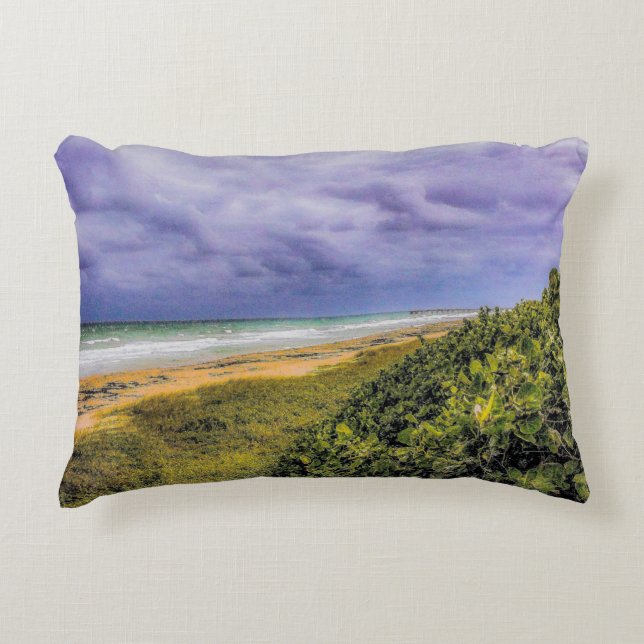 Stormy Jupiter Beach Decorative Cushion (Front)