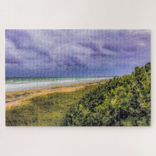Stormy Jupiter Beach Jigsaw Puzzle