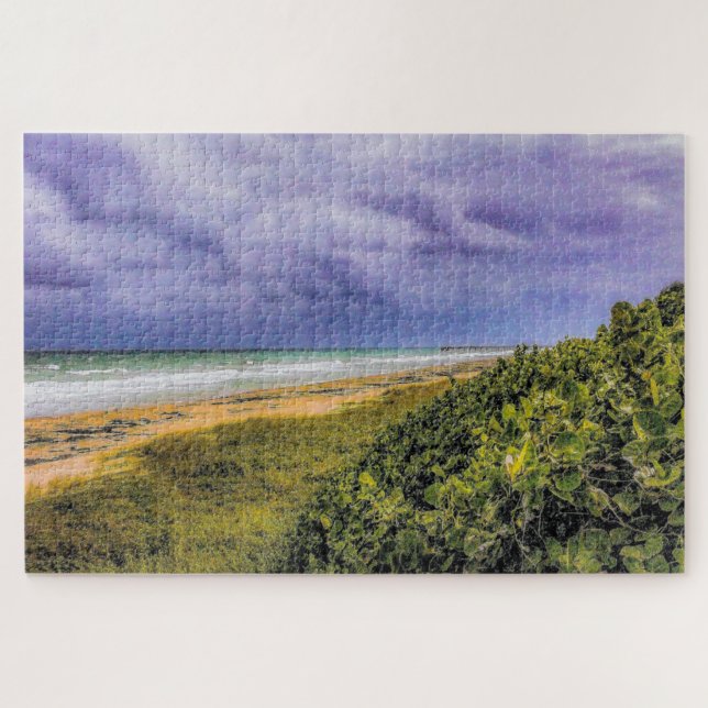 Stormy Jupiter Beach Jigsaw Puzzle (Horizontal)