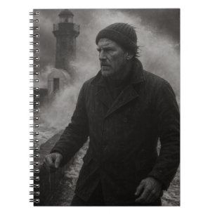 Stormy Lighthouse Keeper Portrait Notebook