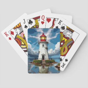 Stormy Lighthouse - Navigational Tower Playing Cards