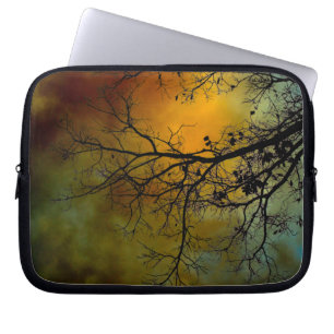 Stormy morning with tree laptop sleeve