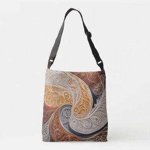 Stormy Orange AI art  Crossbody Bag