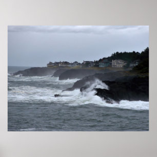Stormy Pacific Coast Poster