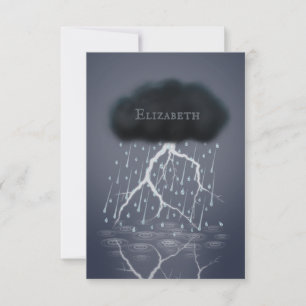 Stormy Rain Cloud in Dark Dreamscape Personalised Thank You Card